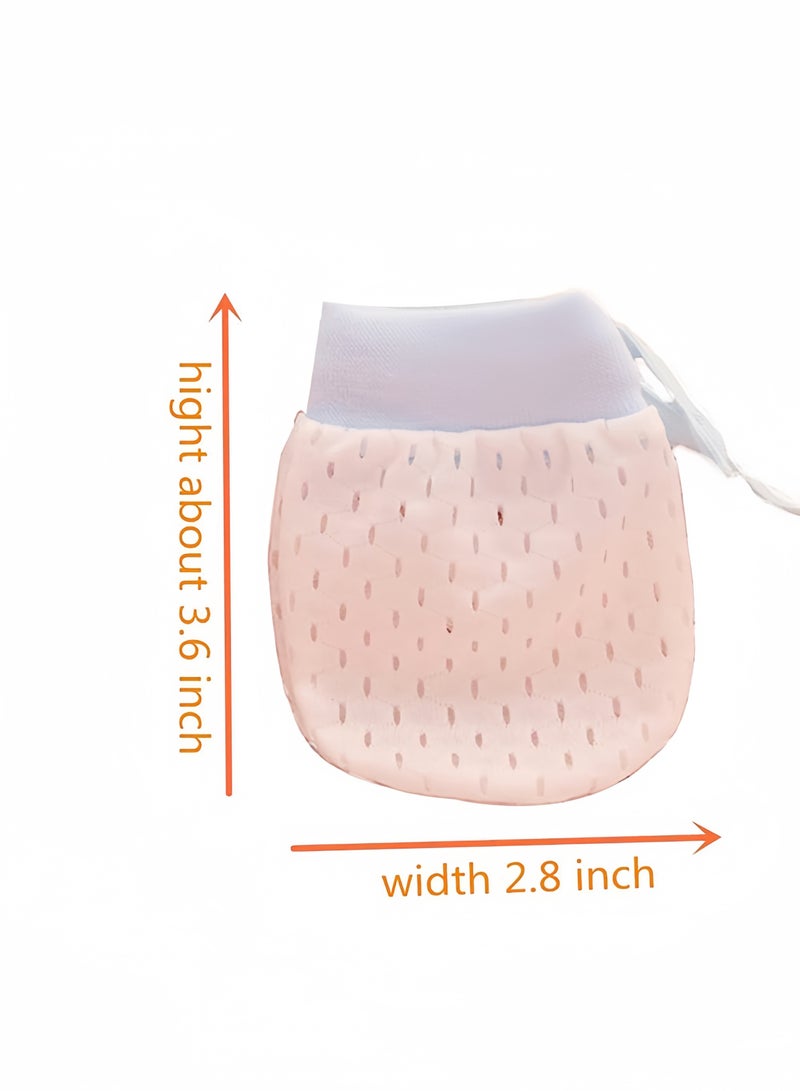 DAREU Breathable Mesh Baby Mittens 0–9 Months – 4 Pairs Cotton Ice Silk No-Scratch Infant Gloves with Drawstring – Unisex Summer Baby Hand Covers - Image 2