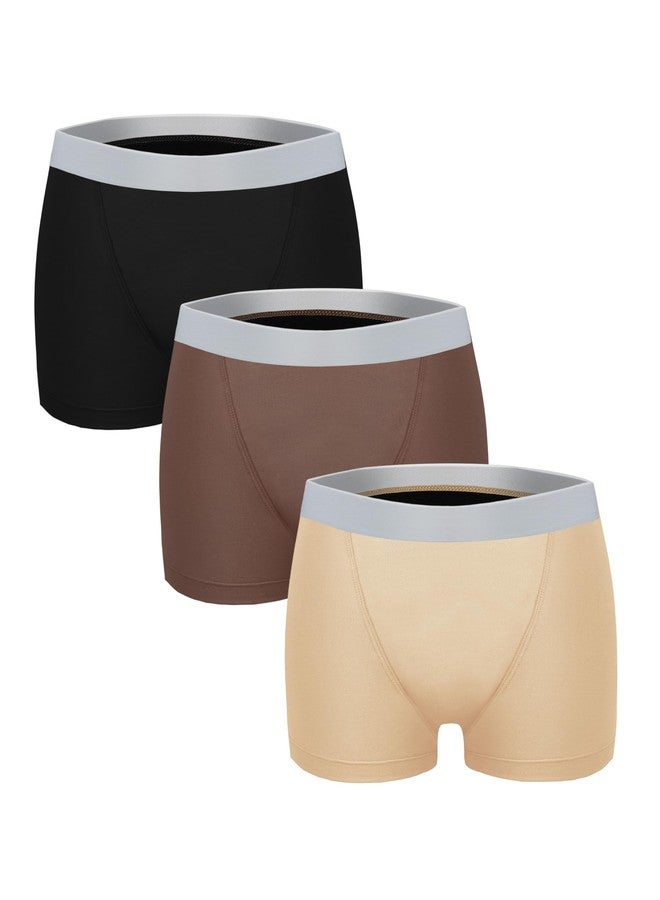 TIICHOO Period Underwear for Women Leakproof Day and Night Absorbency Period Shorts Pack of 3(XX-Large, Khaki/Brown/Black) - Image 1