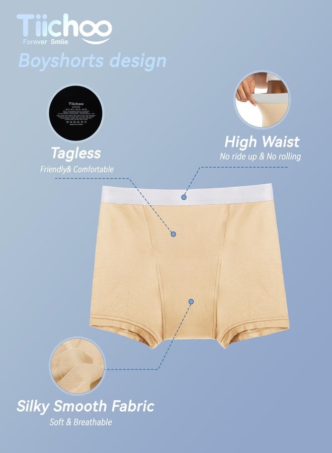 TIICHOO Period Underwear for Women Leakproof Day and Night Absorbency Period Shorts Pack of 3(XX-Large, Khaki/Brown/Black) - Image 4