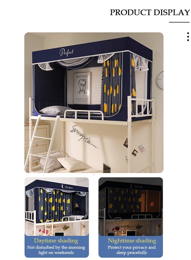 DUNISO Bed Tent Twin,Privacy Tent for Bunk Bed,90% Blackout Private Space Bed Curtains,Bed Canopy with Bed Frame,House Bed Tent,Breathable Windproof Dustproof Bed Curtain Loft Bed Dormitory - Image 2