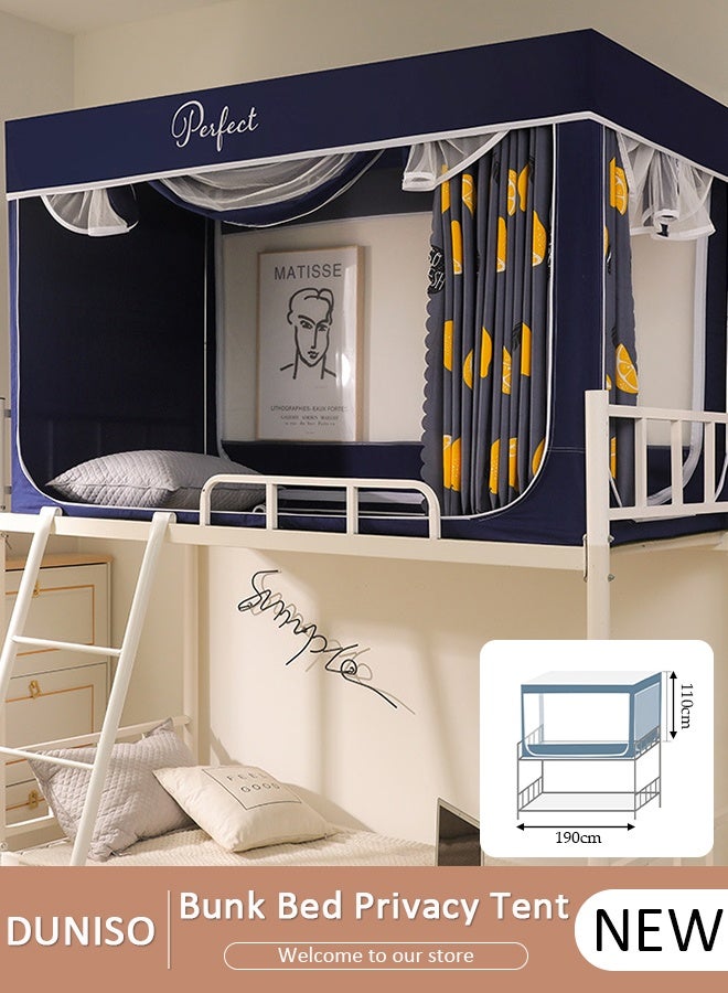 DUNISO Bed Tent Twin,Privacy Tent for Bunk Bed,90% Blackout Private Space Bed Curtains,Bed Canopy with Bed Frame,House Bed Tent,Breathable Windproof Dustproof Bed Curtain Loft Bed Dormitory - Image 1