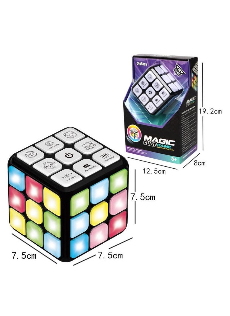 SYOSI - Electronic Third Order Music Cube Electronic Brain Memory Game Winning Fingers Flashing Cube Handheld Games Fun Gift Toy for Kids Ages 6 12 Years Old - Image 1