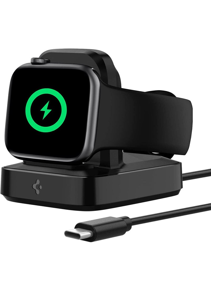 Spigen - Apple Watch Charger Stand [MFi Certified] Fast Charger for Apple Watch Series 7 6 SE 5 4 3 2 1 with Nightstand Mode (Built in Charger & USB C Cable/No Adapter) - Image 1