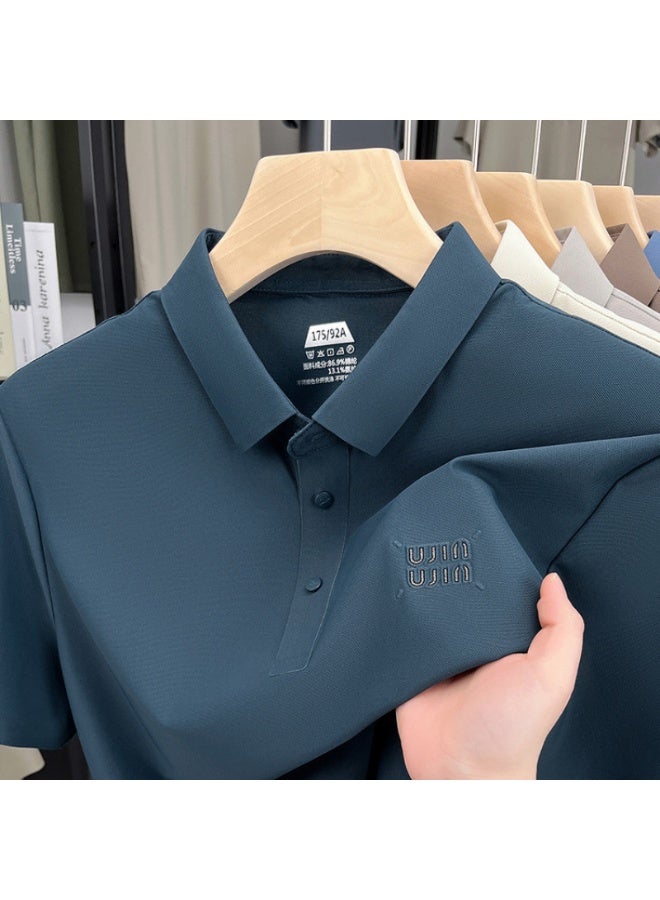 High-End Short Sleeve Polo Shirt for Middle-Aged Men Casual Turn-down Collar Seamless Comfortable Summer Half Sleeve Top