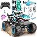 BEZGAR Monster Truck Toys Remote Control Monster Trucks with Light Music Dinosaur Toys for Kids 120 Scale RC Truck with 360 Spins and Drifting Remote Control Car for Boys with Two Car Shells - Image 2