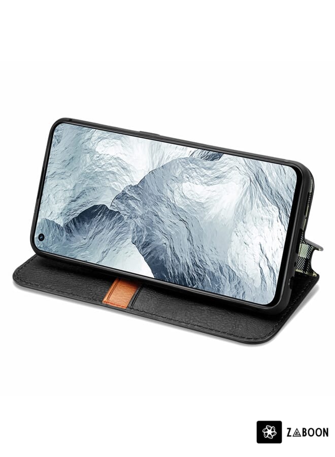 Zaboon Protective Case For OPPO Realme GT Master Cubic Grid Pressed Horizontal Flip Magnetic PU Leather Case with Holder & Card Slots & Wallet - Image 3