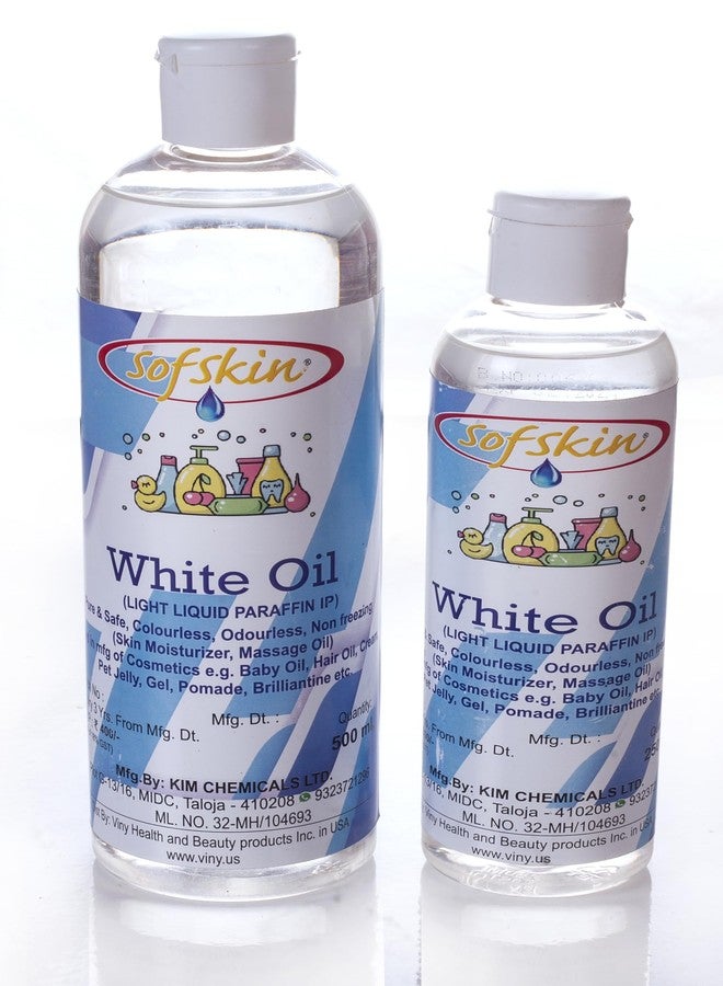 SOFSKIN Liquid Paraffin IP - 1 litr, (White Oil) light & smooth, clear Transparent like water, colourless & odourless, non-freezing, pH 5.5, no allergy - Export Surplus (See Photos & Video). Compare our price Rs.61.75/100 ml with other offers. (1 Litre) (SMALL) - Image 4