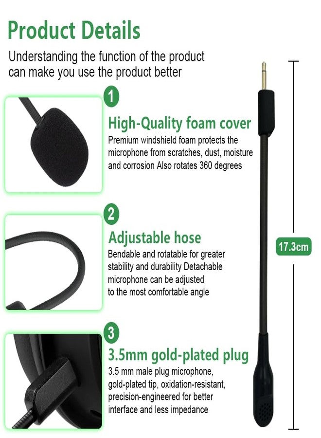 Saipomor Detachable Boom Microphone for Razer BlackShark V2 Series, 3.5mm Replacement Mic Compatible with PS5, Switch, Xbox Series X|S, PC, and More - Image 5