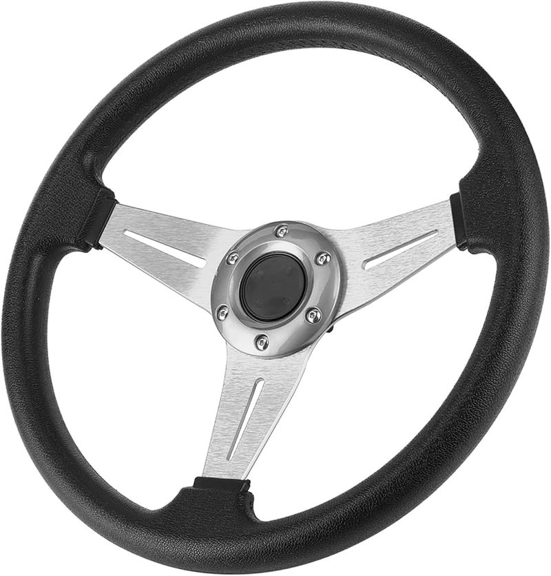 YUEHISY 350mm/14in Auto Racing Steering Wheel, Racing Car Drifting Wheel Replacement with Pu Leather and Aluminum Spokes, Universal Car Sport Wheel - Image 1