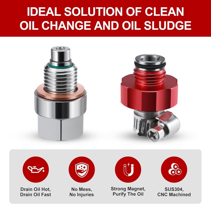DEEFILL Magnetic Stainless Steel Oil Drain Valve - M12 x 1.25 - Image 3