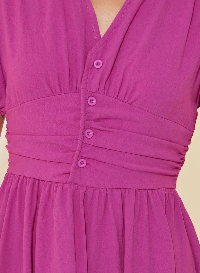 Take Two Puff Sleeve Midi Dress