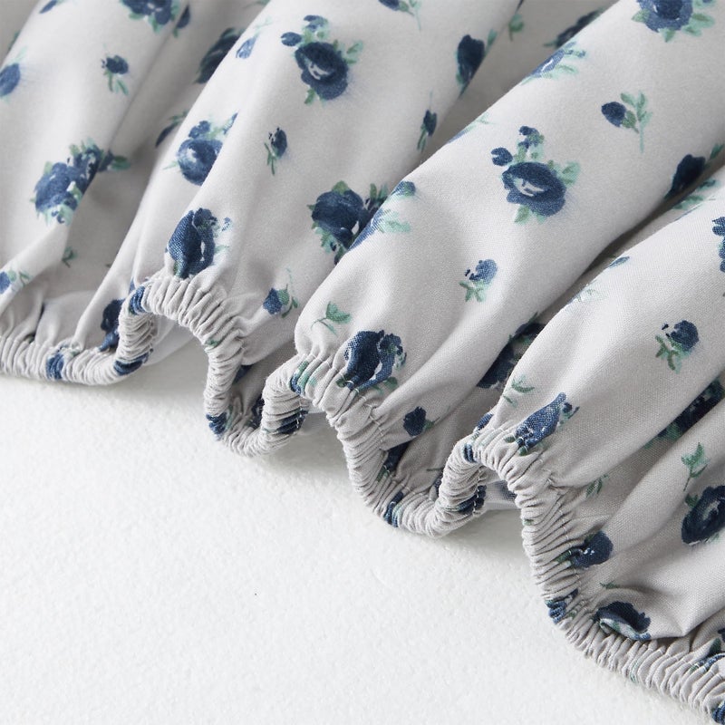 Modern Threads Silky Soft Microfiber and Wrinkle Free Sheets - Luxurious Microfiber Bed Sheets Includes Flat Sheet, Fitted Sheet with Deep Pockets, & Pillowcases Sweet Rose Blue, Twin - Image 5