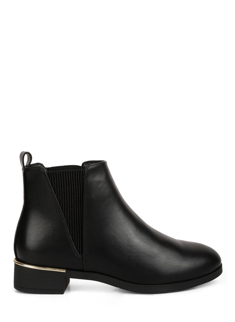 London Rag Black Metallic Sling Detail Chelsea Boots  - Image 1