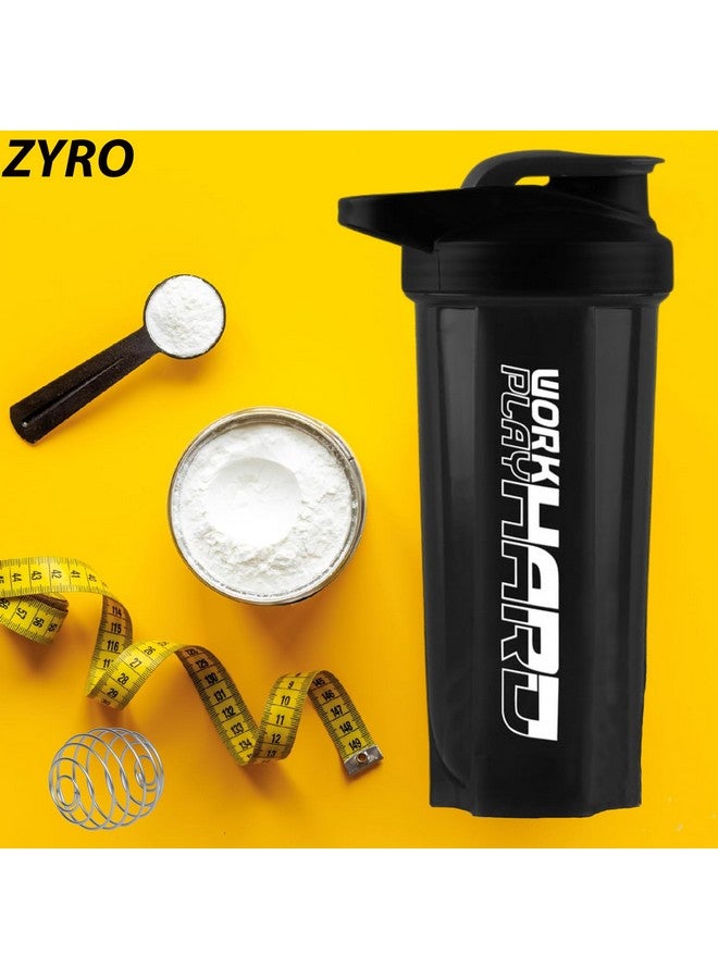 Zyro Gym Shaker for Protein Shake Leakproof Shaker Bottles for Protein, Preworkout and Bcaa Shake, Protein Shaker Bottle for Men and Women BPA-Free Material Plastic,Black - 700 Ml - Image 4