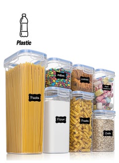 Arabest Airtight Food Storage Containers with Lids,7Pcs Plastic Kitchen and Pantry Organization Canisters for Cereal, Dry Food, Flour and Sugar, BPA Free  - Image 1
