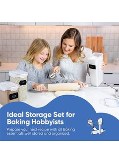 Arabest Airtight Food Storage Containers with Lids,7Pcs Plastic Kitchen and Pantry Organization Canisters for Cereal, Dry Food, Flour and Sugar, BPA Free  - Image 3