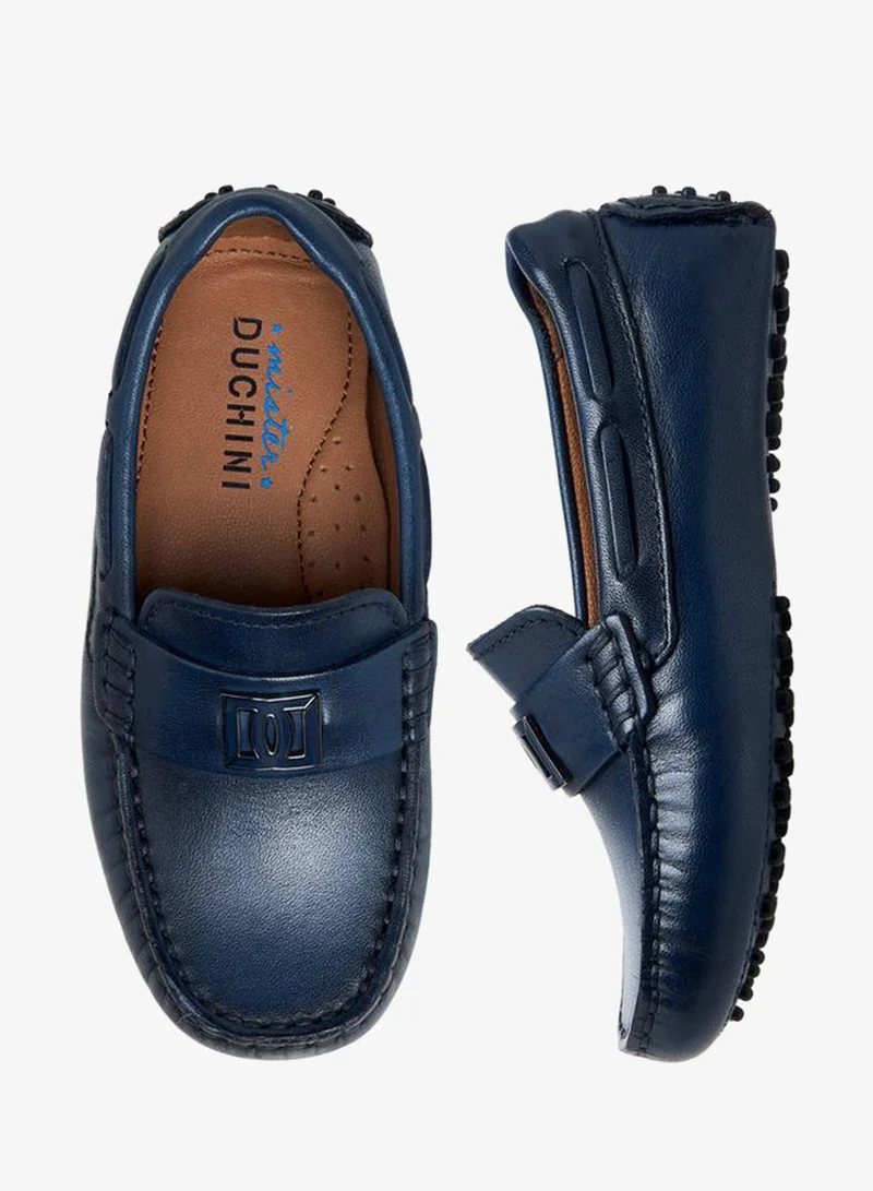 Mister Duchini Boys Leather Slip-On Moccasins Ramadan Collection