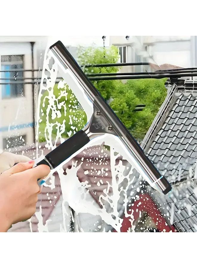 Black Glass Scraper 17 72 Inch Metal Squeegee Blade Ergonomic Handle Durable Vehicle And Shower Window Cleaner - Image 1