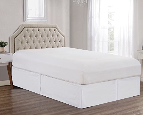 Sheets & Beyond Super Soft Solid Brushed Microfiber 14" Pleated Bed Skirt/Dust Ruffle (Full Size, White) - Image 4