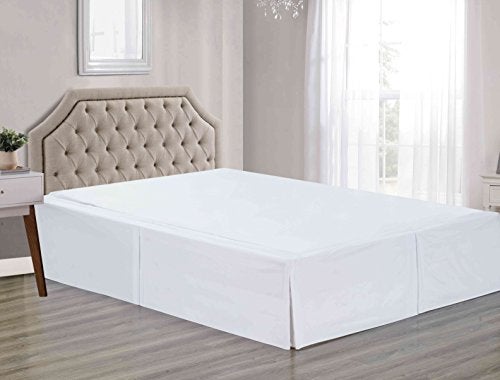Sheets & Beyond Super Soft Solid Brushed Microfiber 14" Pleated Bed Skirt/Dust Ruffle (Full Size, White) - Image 2