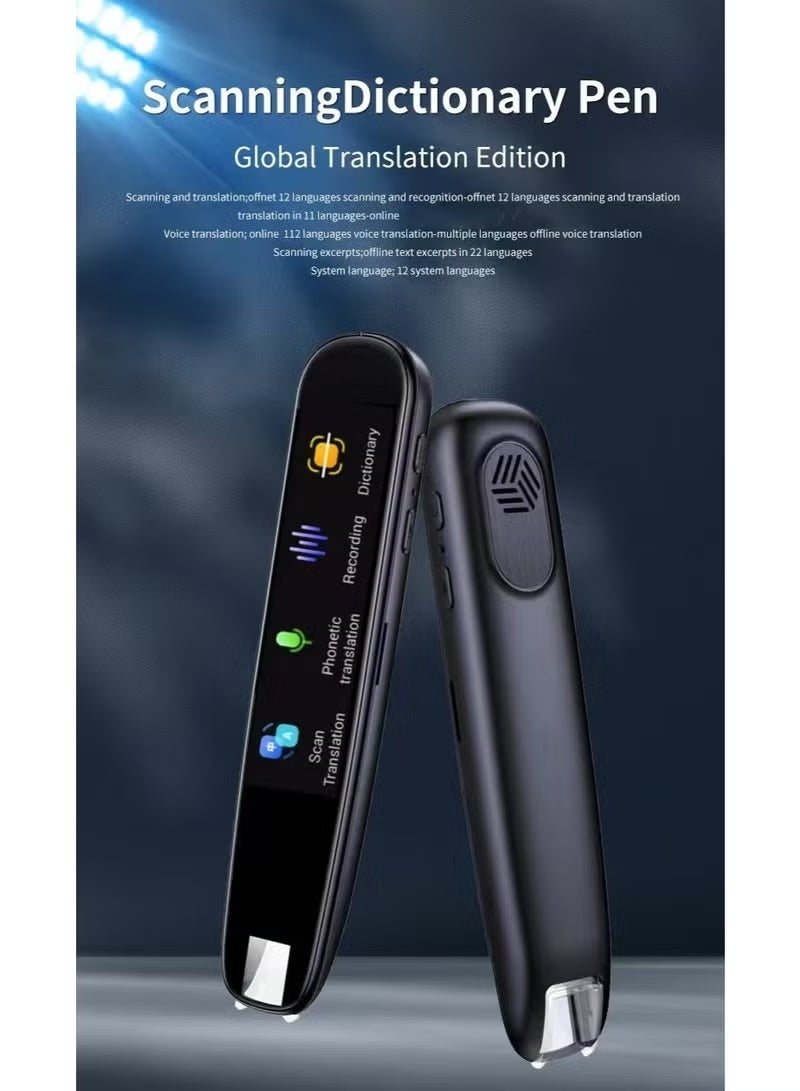 Smart Scan Translator Pen - Support Arabic Offline & Right-to-Left Scanning, 2.98" Touch Screen, Text to Speech Voice Translator for Students & Business High-Precision Multi-Language Scanning Translation Pen for Instant Translation and Offline Photography
