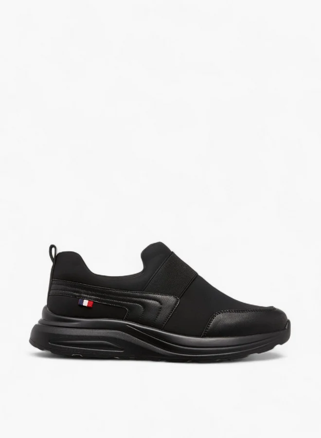 Lee Cooper Men's Solid Slip-On Sneakers with Pull Tabs