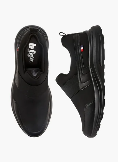 Lee Cooper Men's Solid Slip-On Sneakers with Pull Tabs