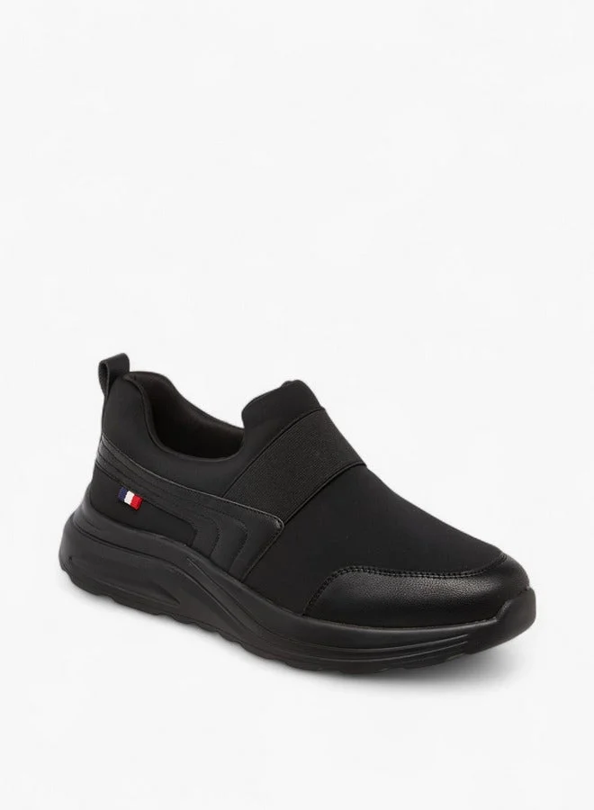 Lee Cooper Men's Solid Slip-On Sneakers with Pull Tabs