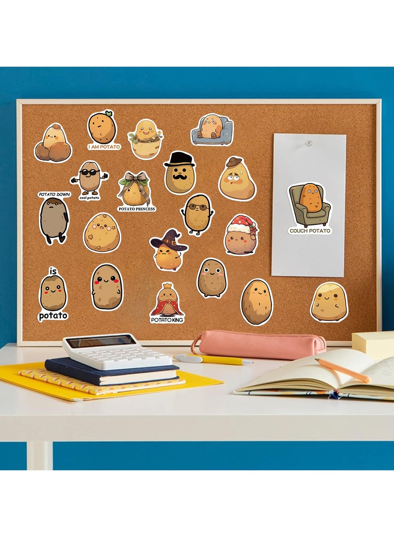 ORAINBOW 50 Pieces Funny Potatoes Stickers for Kids Stickers Cartoon Waterproof Laptop Sticker Assorted Colorful Sticker Pack for Kids Teens Skateboard Water Bottle Phone Case - Image 3