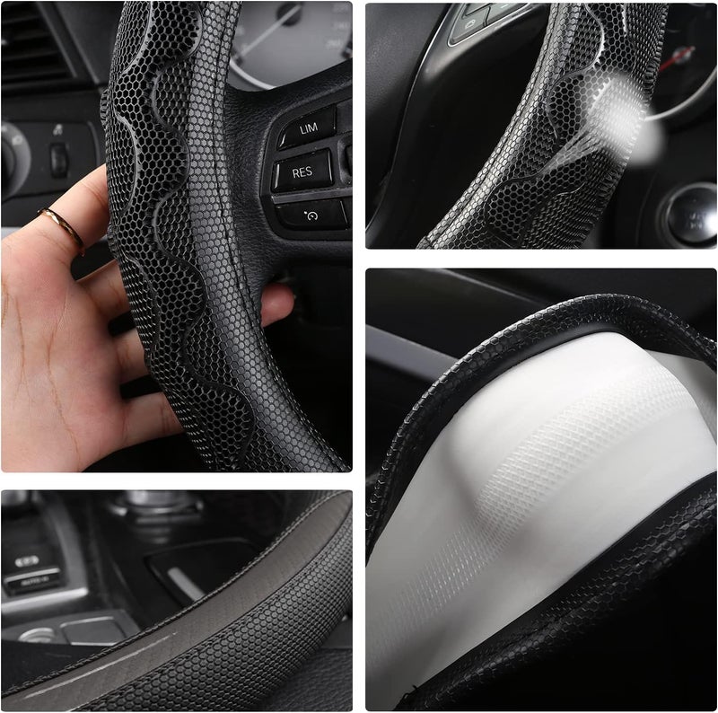 GIANT PANDA Steering Wheel Cover for Toyota, Auto Car Steering Wheel Cover for Toyota Highlander Rav4 Corolla Camry,Standard Size - Gray - Image 4