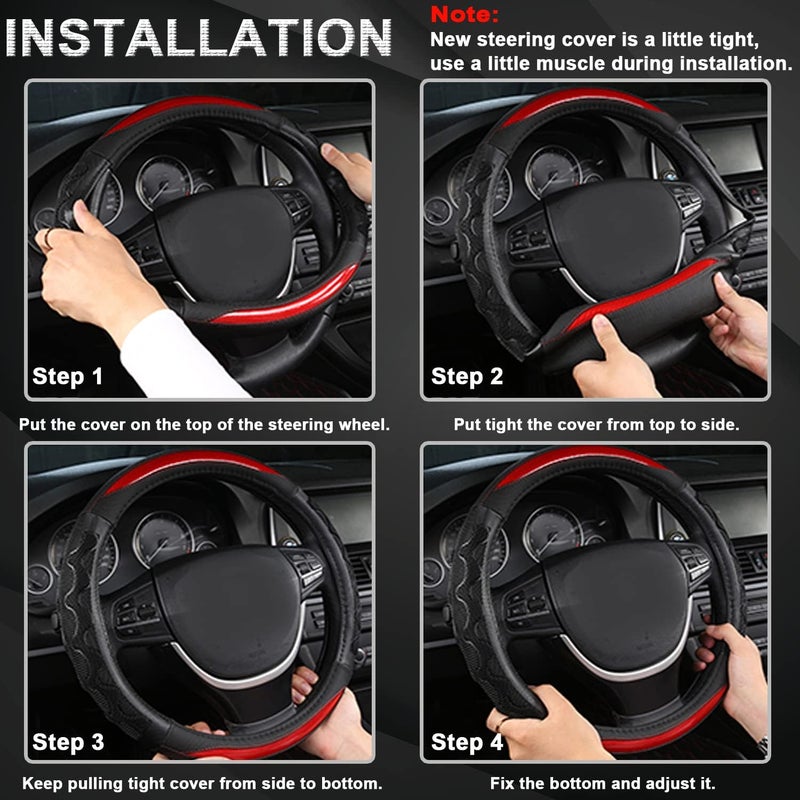 GIANT PANDA Steering Wheel Cover for Toyota, Auto Car Steering Wheel Cover for Toyota Highlander Rav4 Corolla Camry,Standard Size - Gray - Image 5