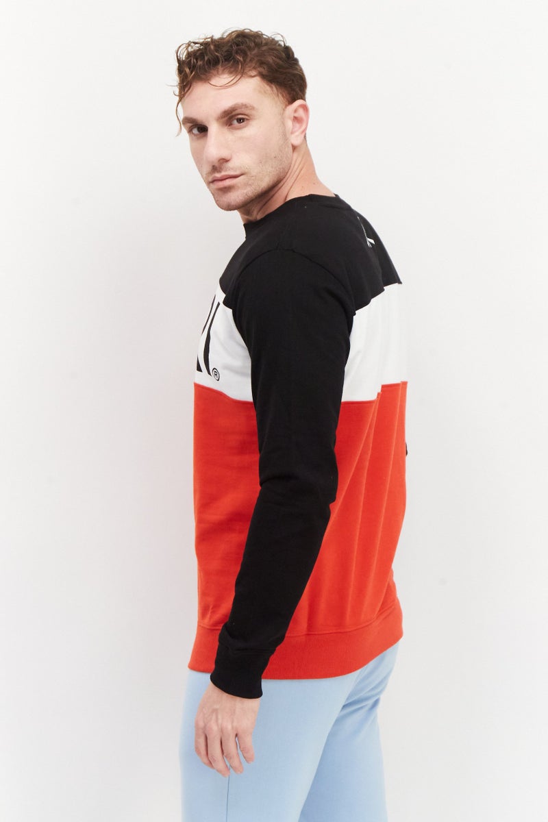 DIFUZED Men Crew Neck Printed Long Sleeves Sweatshirt, Navy - Image 2