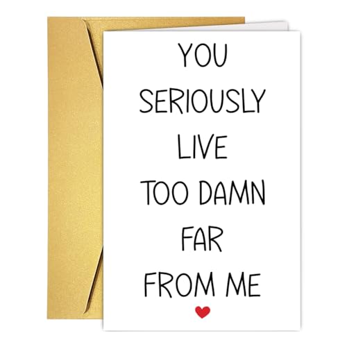 COLINHELIN Funny Long Distance Card - You Live too Far, Sarcastic Humor Miss You Card for Best Friends & Family - Image 1