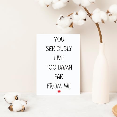 COLINHELIN Funny Long Distance Card - You Live too Far, Sarcastic Humor Miss You Card for Best Friends & Family - Image 3