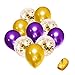 LUDEOU Purple and Gold Confetti Balloons 51pcs Premium 12 Inch Balloons for Baby Bridal Shower Birthday Party Decorations - Image 4