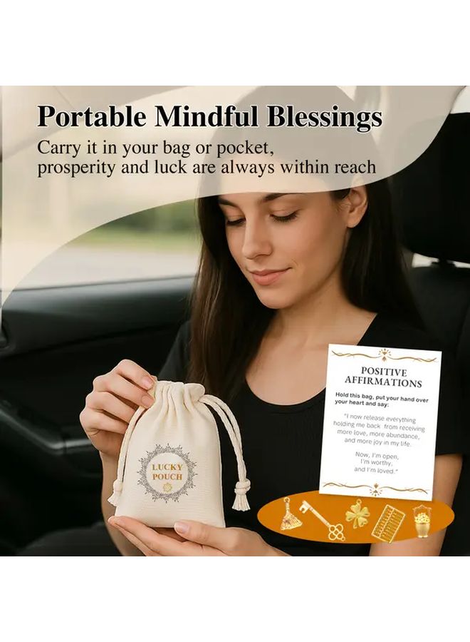 Luck Pouch with Affirmation Cards for Prosperity Abundance Good Luck Charms Spiritual Gift - Image 4