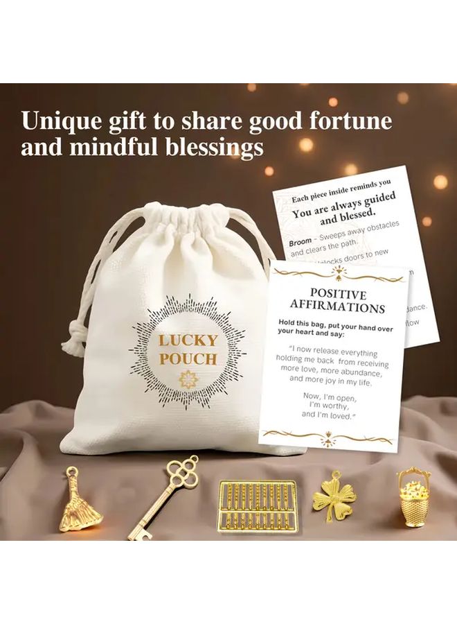 Luck Pouch with Affirmation Cards for Prosperity Abundance Good Luck Charms Spiritual Gift - Image 5