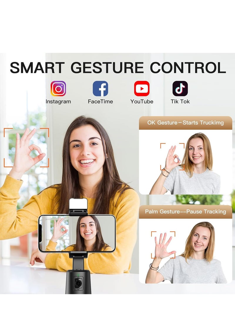 بلو فاير حامل تلفون تلقائي بتقنية تتبع الوجه – جيمبال دوار 360° بدون حاجة لتطبيق، تحكم بالإيماءات، قابلية التبديل بين الوضع الأفقي والعمودي – مثالي للفلوغينغ، البث المباشر، تيك توك، يوتيوب وإنشاء المحتوى (يناسب جميع الهواتف الذكية)" - Image 4