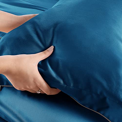 Spread Spain® Italian 100% Cotton 500 Thread Count, King Size Pillowcases, Super Soft and Breathable Envelope Closure Pillow Cases, 22" x 34" Inches, Bottle Green - Image 2