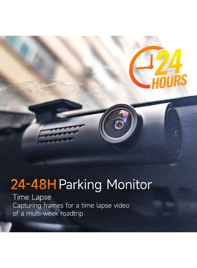 4K UHD Hidden Dash Cam with WiFi & GPS - Dual Lens Front and Rear Car Camera, Loop Recording, Night Vision, Wireless Installation & App Control - Black - Image 2