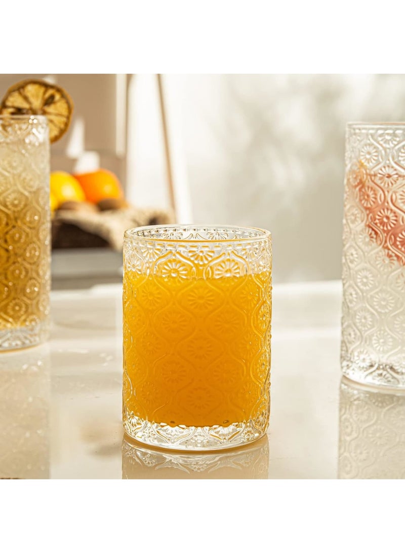 SOLARAE أكواب قهوة عتيقة، كؤوس شرب مزخرفة قصيرة الساق، مجموعة من 4 أكواب زجاجية على طراز آرت ديكو، للاستخدام في المنزل، الحانات، الحفلات، الشاي، هدية - Image 5