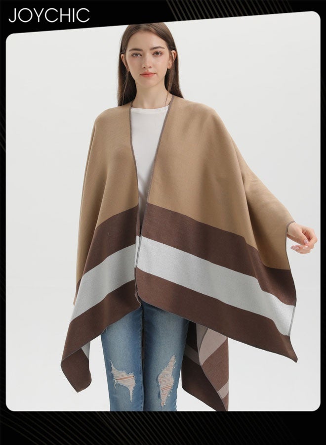 Joychic كاب مفتوح بأسلوب جديد دافئ شال خريف وشتاء وشاح بسيط للنساء في الهواء الطلق مقاوم للرياح - Image 4