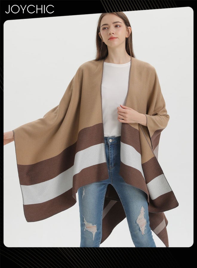 Joychic كاب مفتوح بأسلوب جديد دافئ شال خريف وشتاء وشاح بسيط للنساء في الهواء الطلق مقاوم للرياح - Image 2