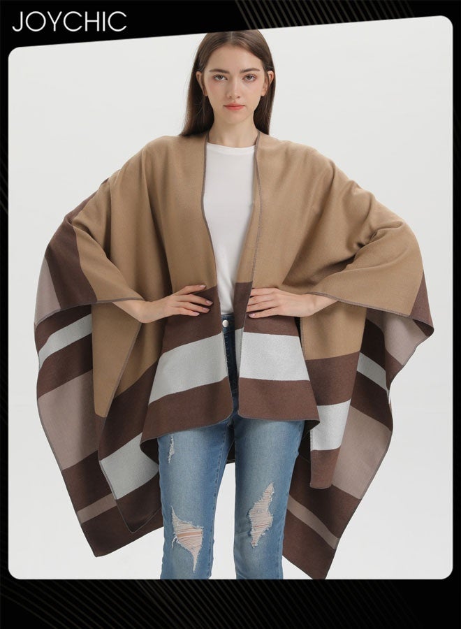 Joychic كاب مفتوح بأسلوب جديد دافئ شال خريف وشتاء وشاح بسيط للنساء في الهواء الطلق مقاوم للرياح - Image 3