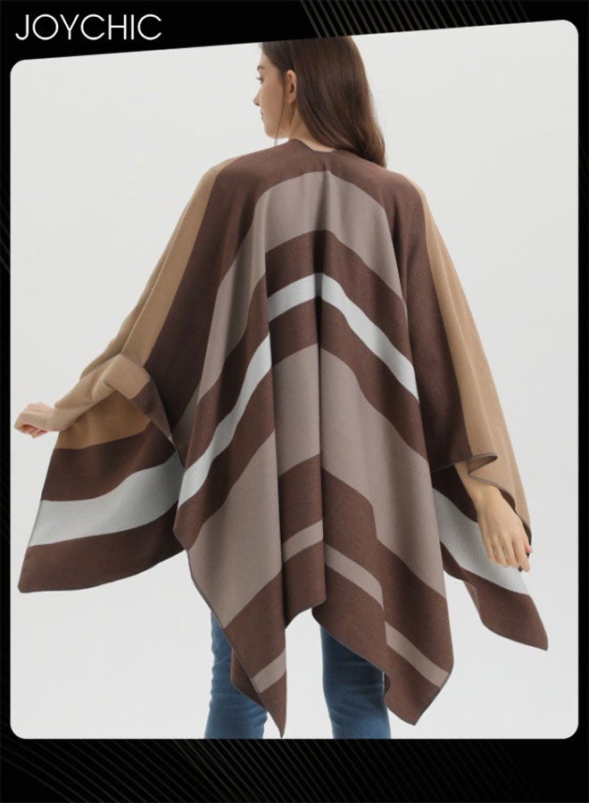 Joychic كاب مفتوح بأسلوب جديد دافئ شال خريف وشتاء وشاح بسيط للنساء في الهواء الطلق مقاوم للرياح - Image 5