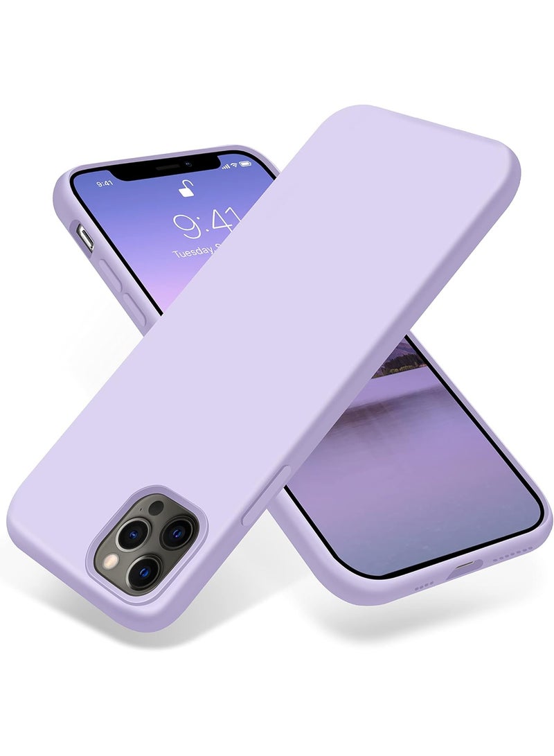 جراب متوافق مع iPhone 12/12 Pro مقاس 6.1 بوصة، جراب هاتف نحيف من السيليكون السائل مكون من 4 طبقات من المطاط الهلامي الناعم المقاوم للصدمات مع بطانة من الألياف الدقيقة المضادة للخدش (Moov) - Image 1