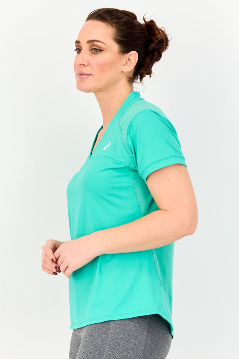 asics Women Sportswear Fit Short Sleeve Tennis T-Shirt, Mint Green - Image 2