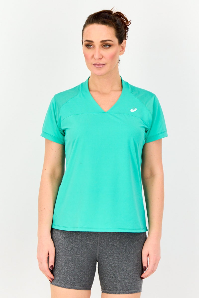 asics Women Sportswear Fit Short Sleeve Tennis T-Shirt, Mint Green - Image 1