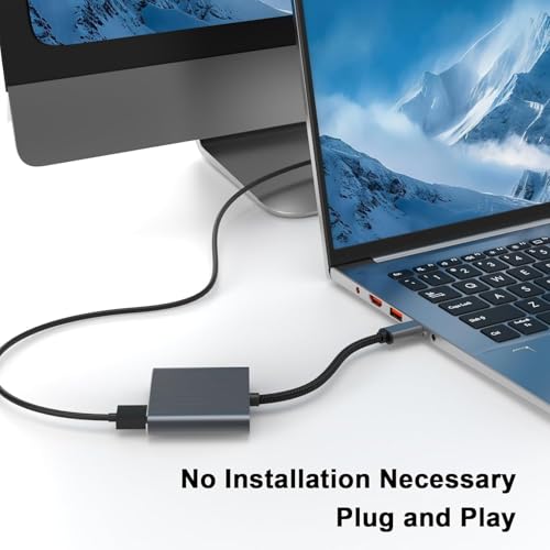 MICROWARE USB C to Dual HDMI Adapter,Dual Monitors Adapter 4K@60Hz Digital Sync Screen Connect Compatible with iPad Pro MacBook Pro, Chromebook Huawei Matebook, Dell XPS Series - Image 4