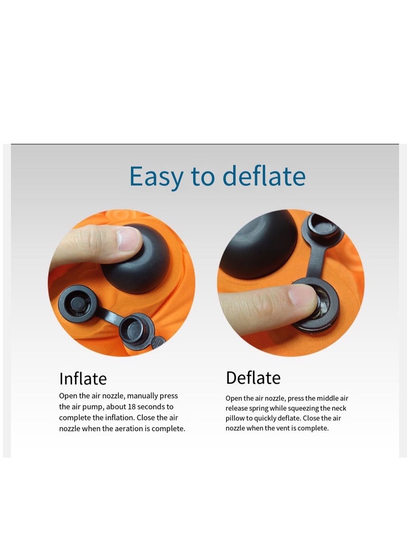 Portable U-shaped Inflatable Neck Pillow Suitable For Traveling, Car And Plane - Image 4